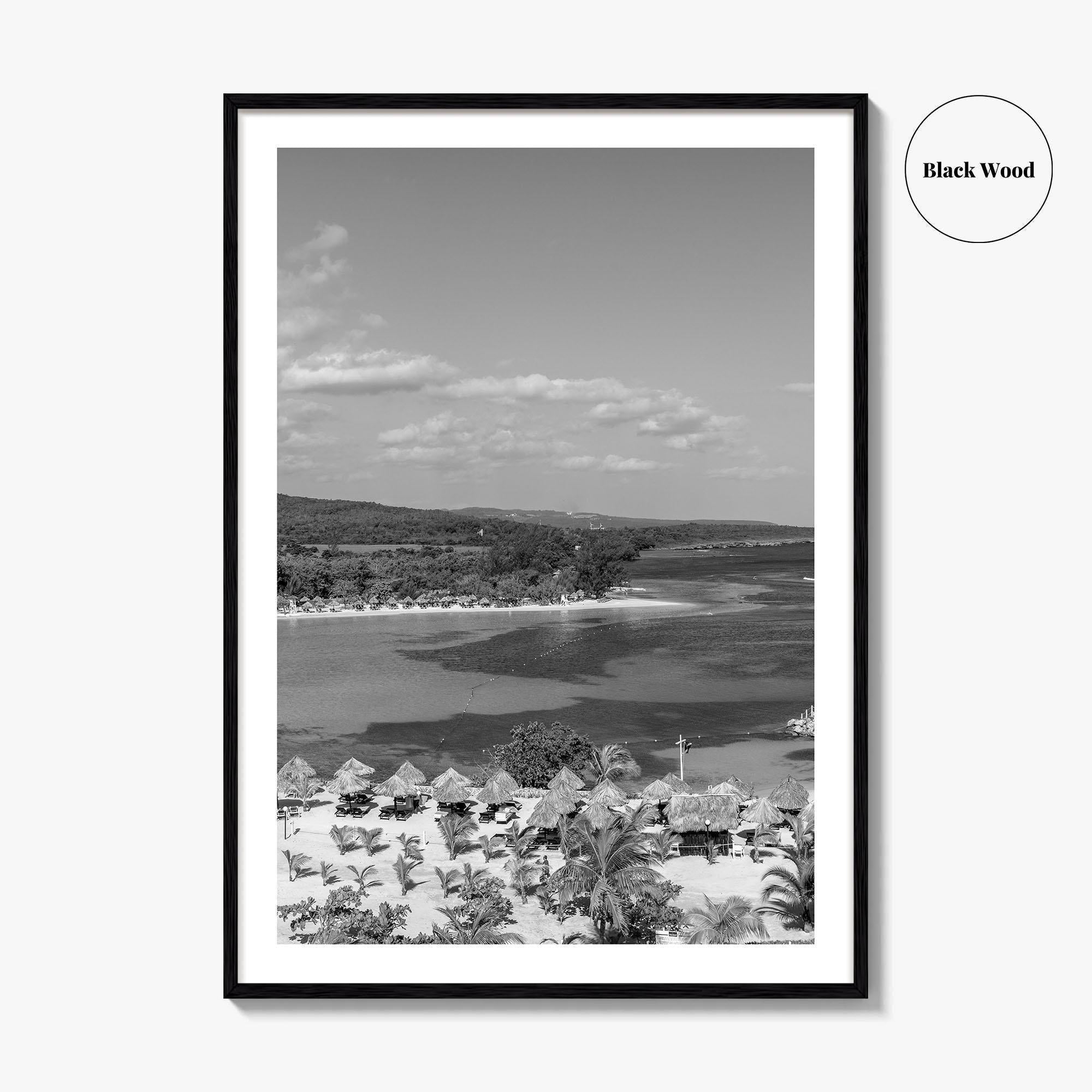 Runaway Bay Black and White Fine Art Photo Print, Jamaica Ocho Rios Poster
