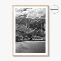 Na Pali Coast Black and White Fine Art Photo Print, Kauai Hawaii Poster