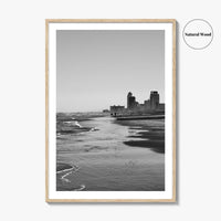 South Padre Island Black and White Fine Art Photo Print, Texas Shoreline Hotels Poster