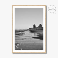 South Padre Island Black and White Fine Art Photo Print, Texas Shoreline Hotels Poster