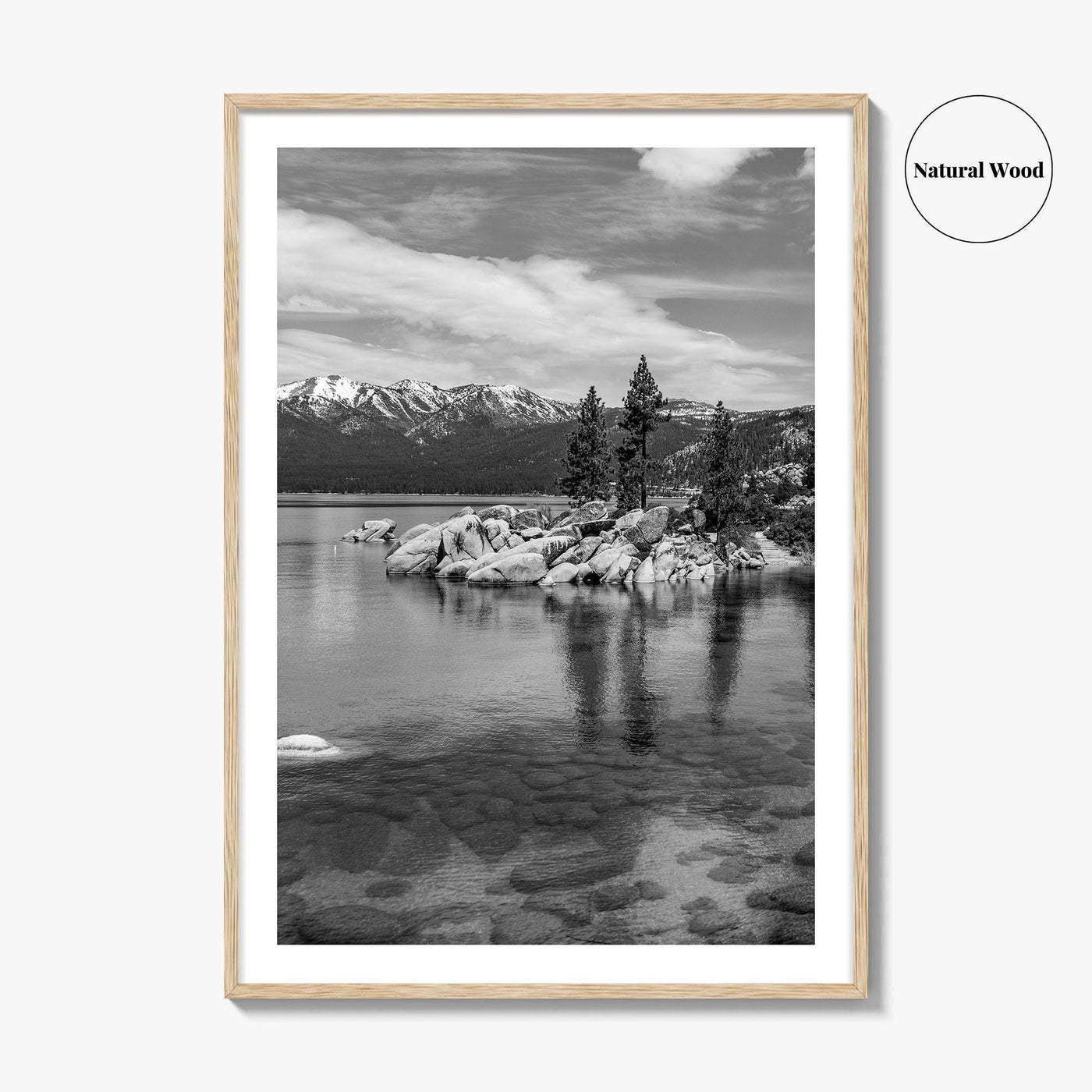 Lake Tahoe Black and White Fine Art Photo Print, California, Nevada Photo Poster
