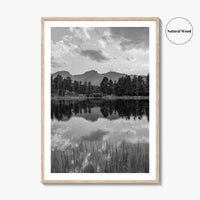 Rocky Mountain Black and White Fine Art Photo Print, Sprague Lake Colorado Poster