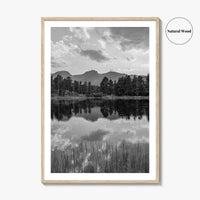Rocky Mountain Black and White Fine Art Photo Print, Sprague Lake Colorado Poster
