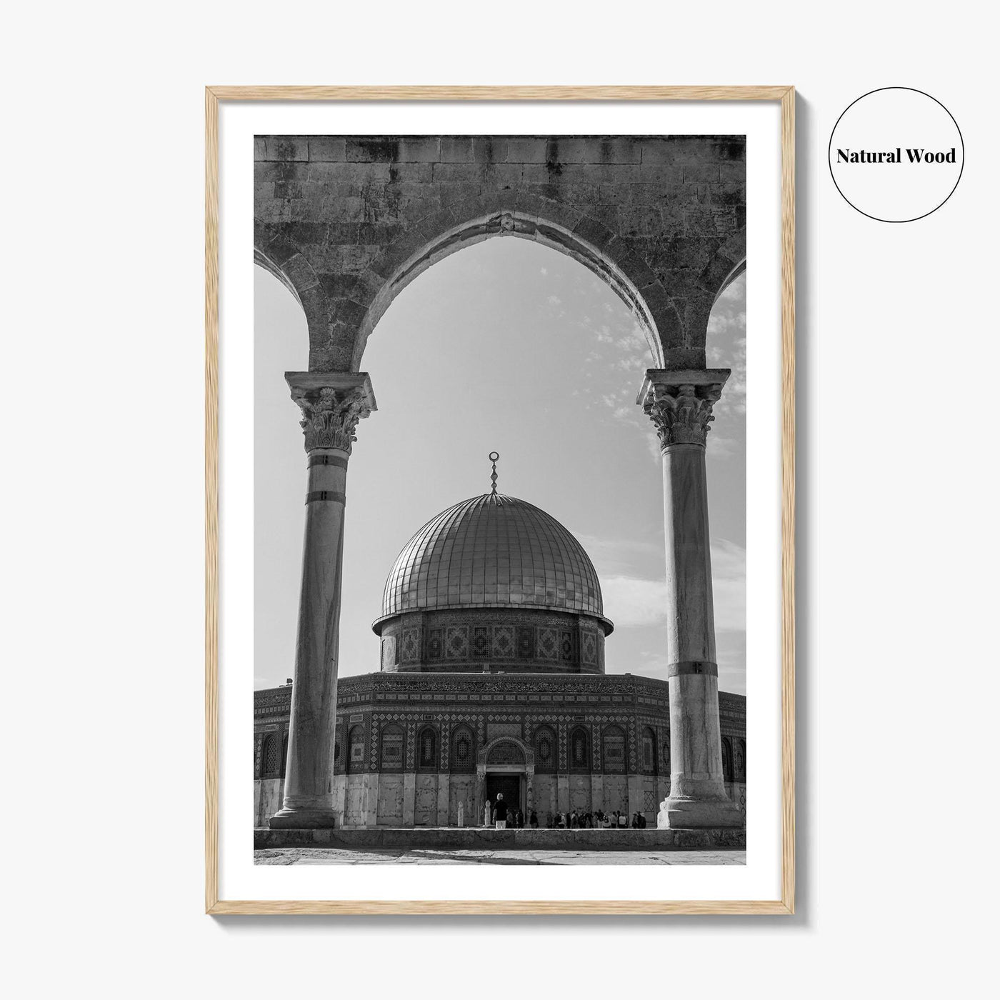 Jerusalem Black and White Fine Art Photo Print, Dome of the Rock Israel Poster