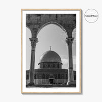 Jerusalem Black and White Fine Art Photo Print, Dome of the Rock Israel Poster