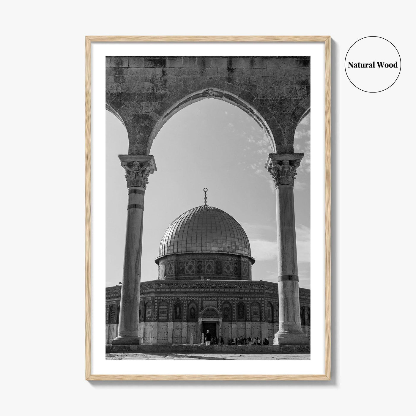 Jerusalem Black and White Fine Art Photo Print, Dome of the Rock Israel Poster