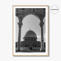 Jerusalem Black and White Fine Art Photo Print, Dome of the Rock Israel Poster