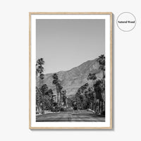 Palm Springs Skyline Black and White Fine Art Photo Print, Downtown California Poster