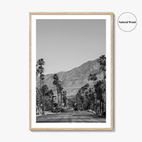 Palm Springs Skyline Black and White Fine Art Photo Print, Downtown California Poster