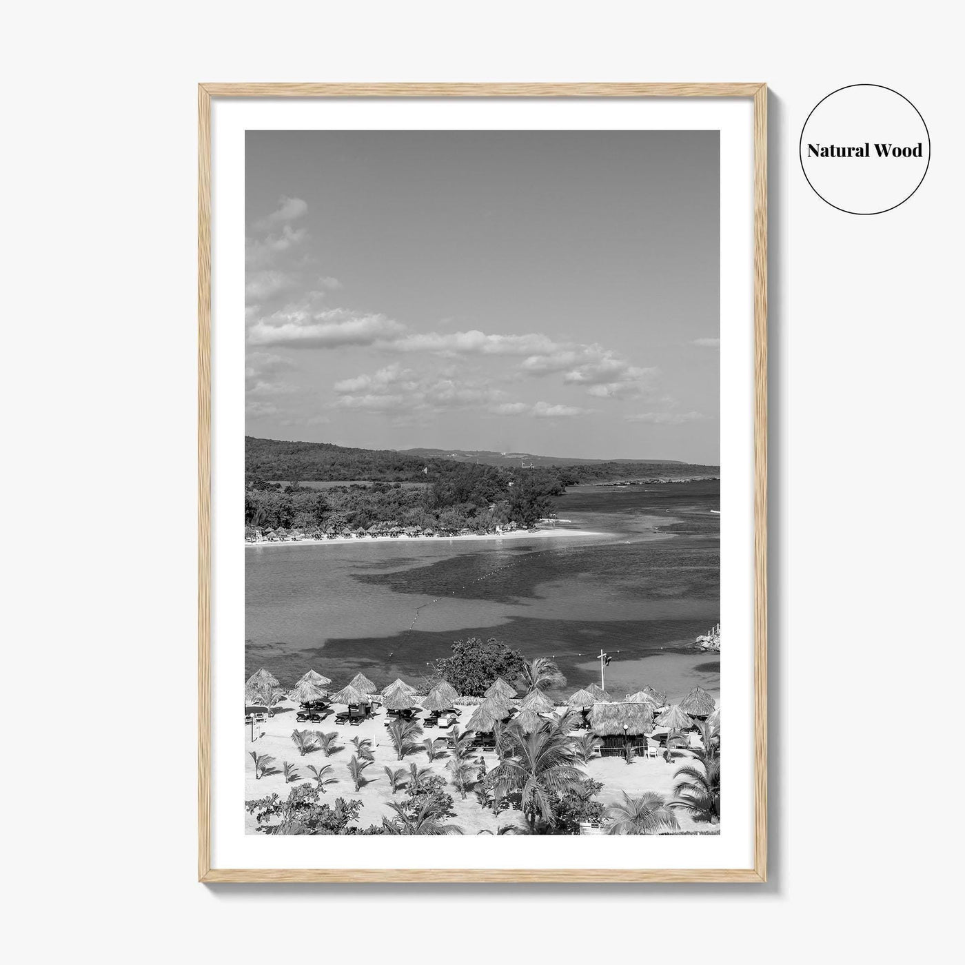 Runaway Bay Black and White Fine Art Photo Print, Jamaica Ocho Rios Poster