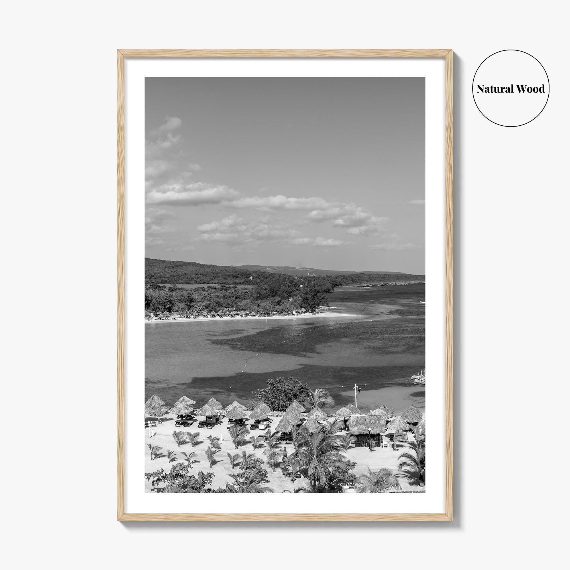 Runaway Bay Black and White Fine Art Photo Print, Jamaica Ocho Rios Poster