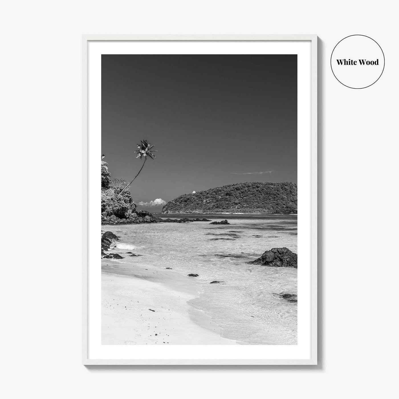 Lalomanu Beach Black and White Fine Art Photo Print, Samoa, Upolu, Wall Poster