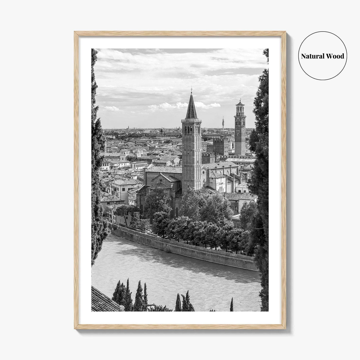 Verona Black and White Fine Art Photo Print, Historic Italy Poster, Veneto Poster