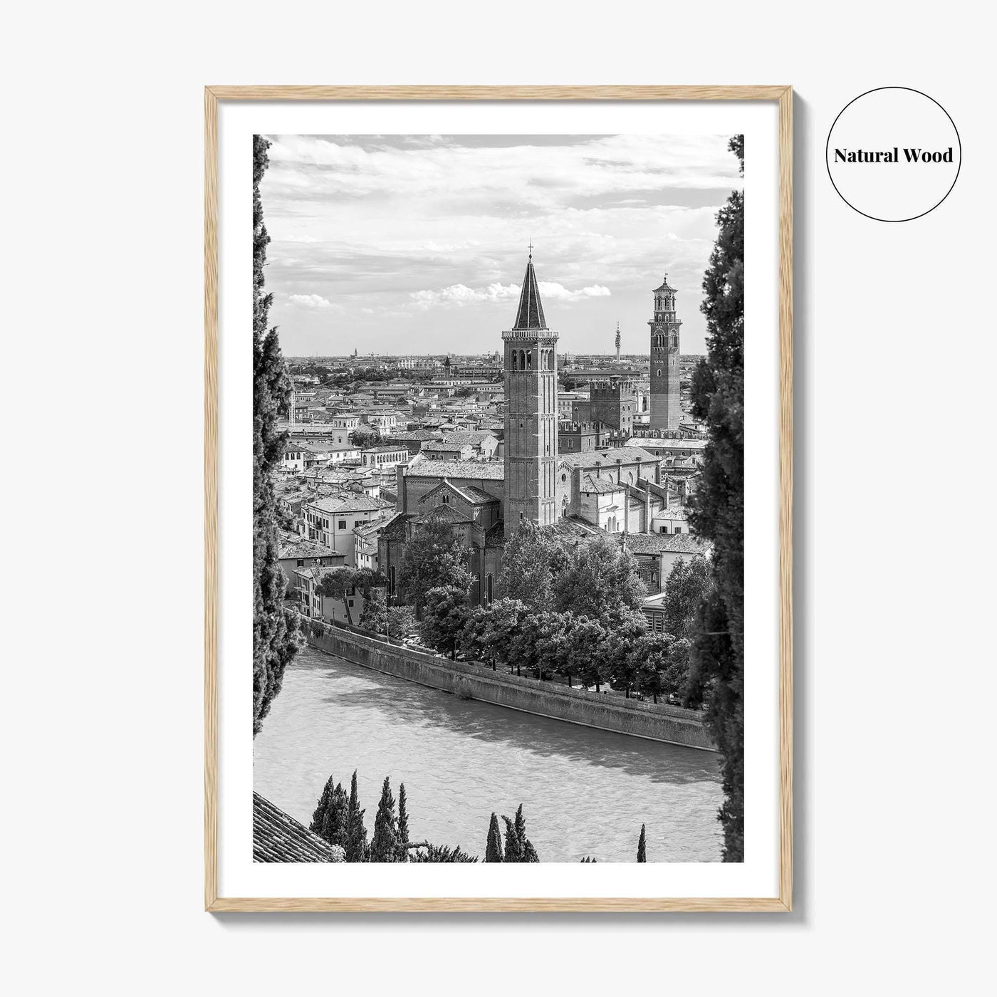 Verona Black and White Fine Art Photo Print, Historic Italy Poster, Veneto Poster