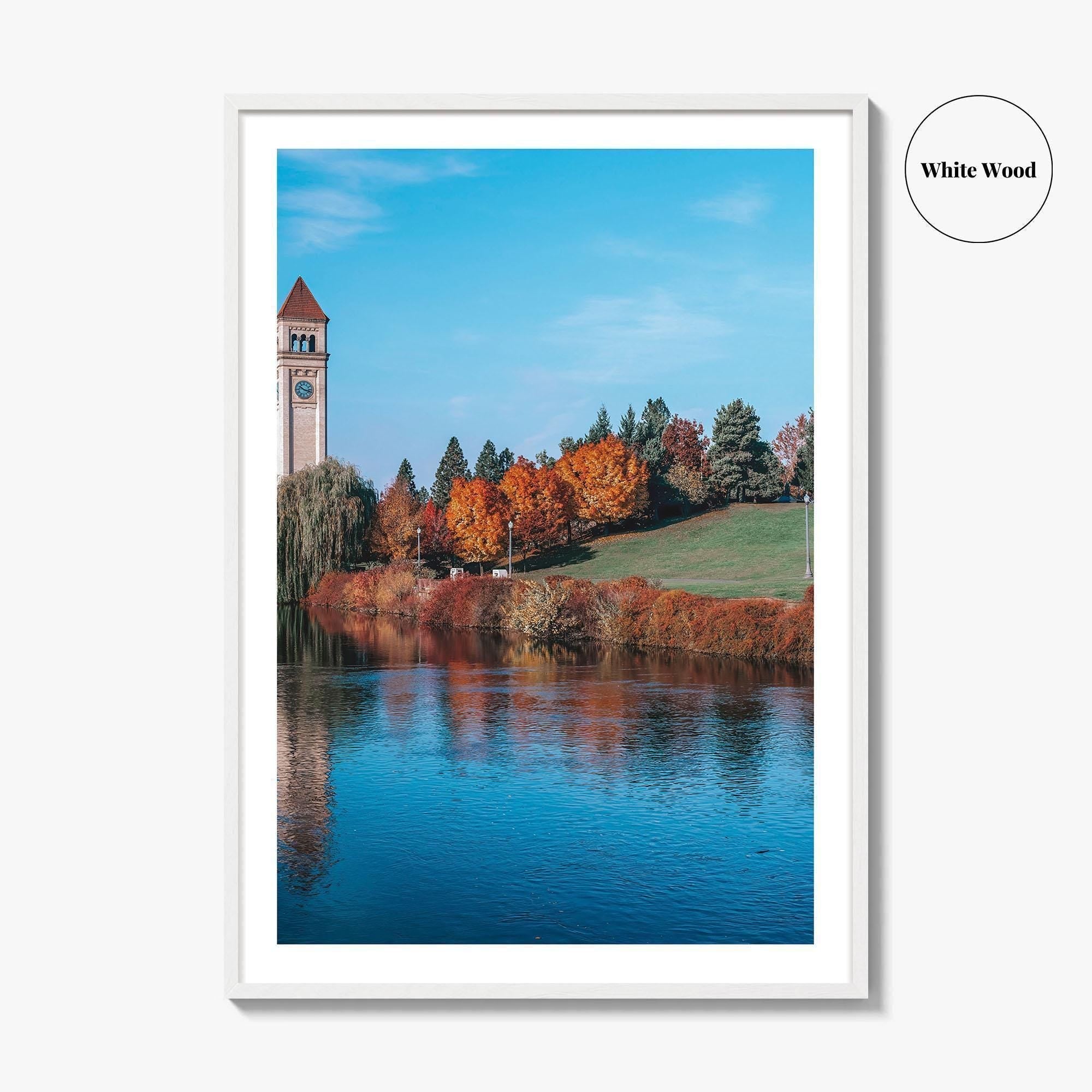 Spokane Fine Art Photo Print, Riverfront Park Clock Tower Spokane River Poster