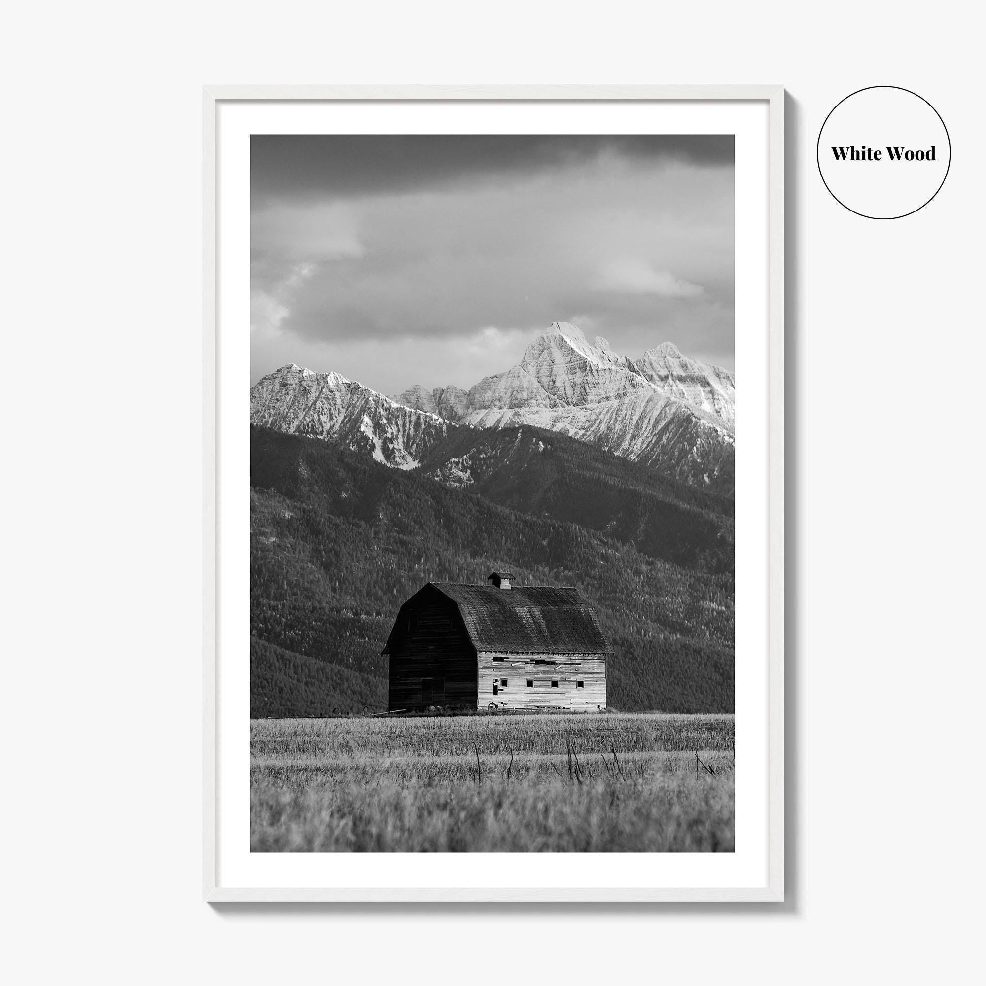 Pablo Montana Black and White Fine Art Photo Print, Mission Valley Barn USA Poster