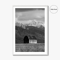 Pablo Montana Black and White Fine Art Photo Print, Mission Valley Barn USA Poster