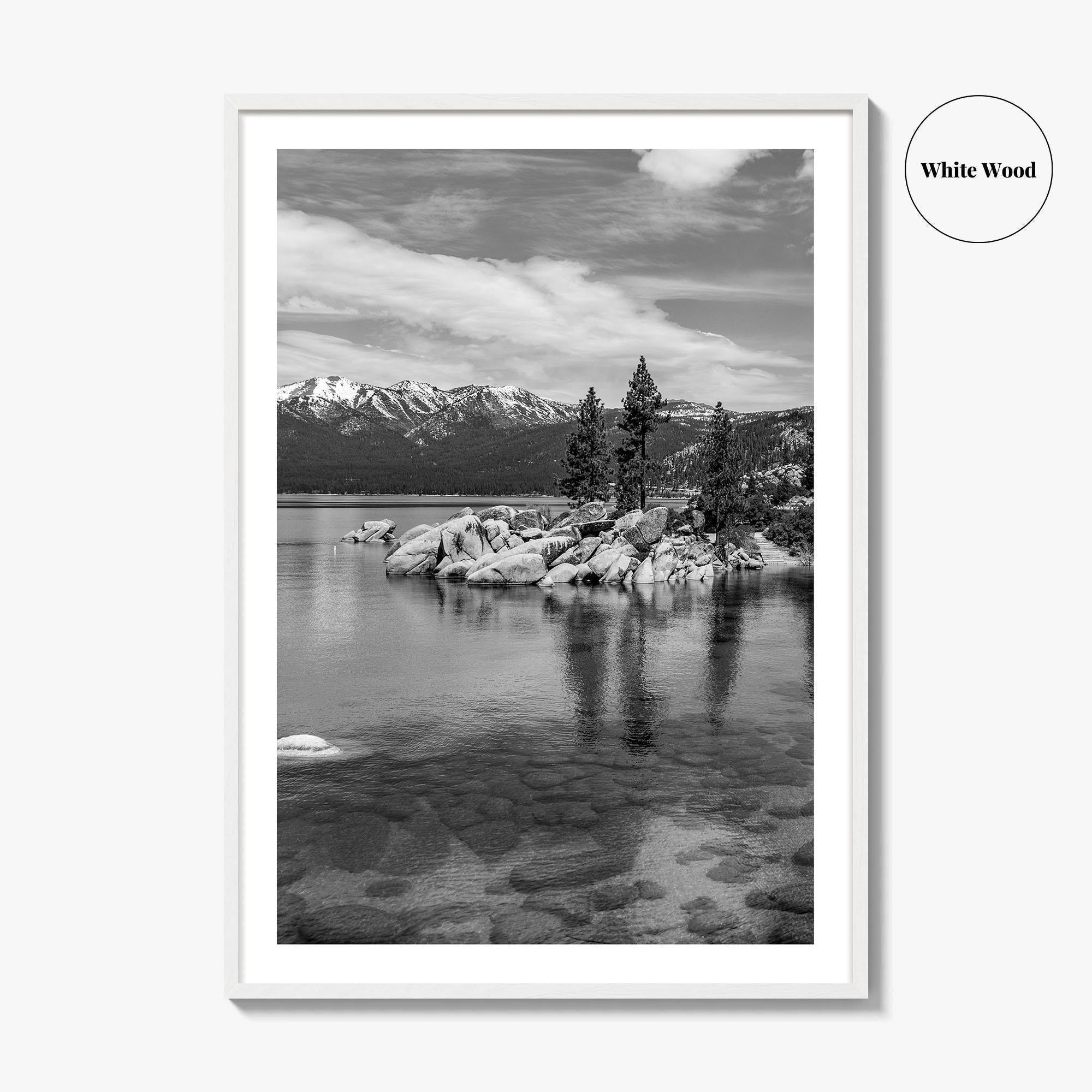 Lake Tahoe Black and White Fine Art Photo Print, California, Nevada Photo Poster