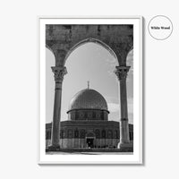 Jerusalem Black and White Fine Art Photo Print, Dome of the Rock Israel Poster