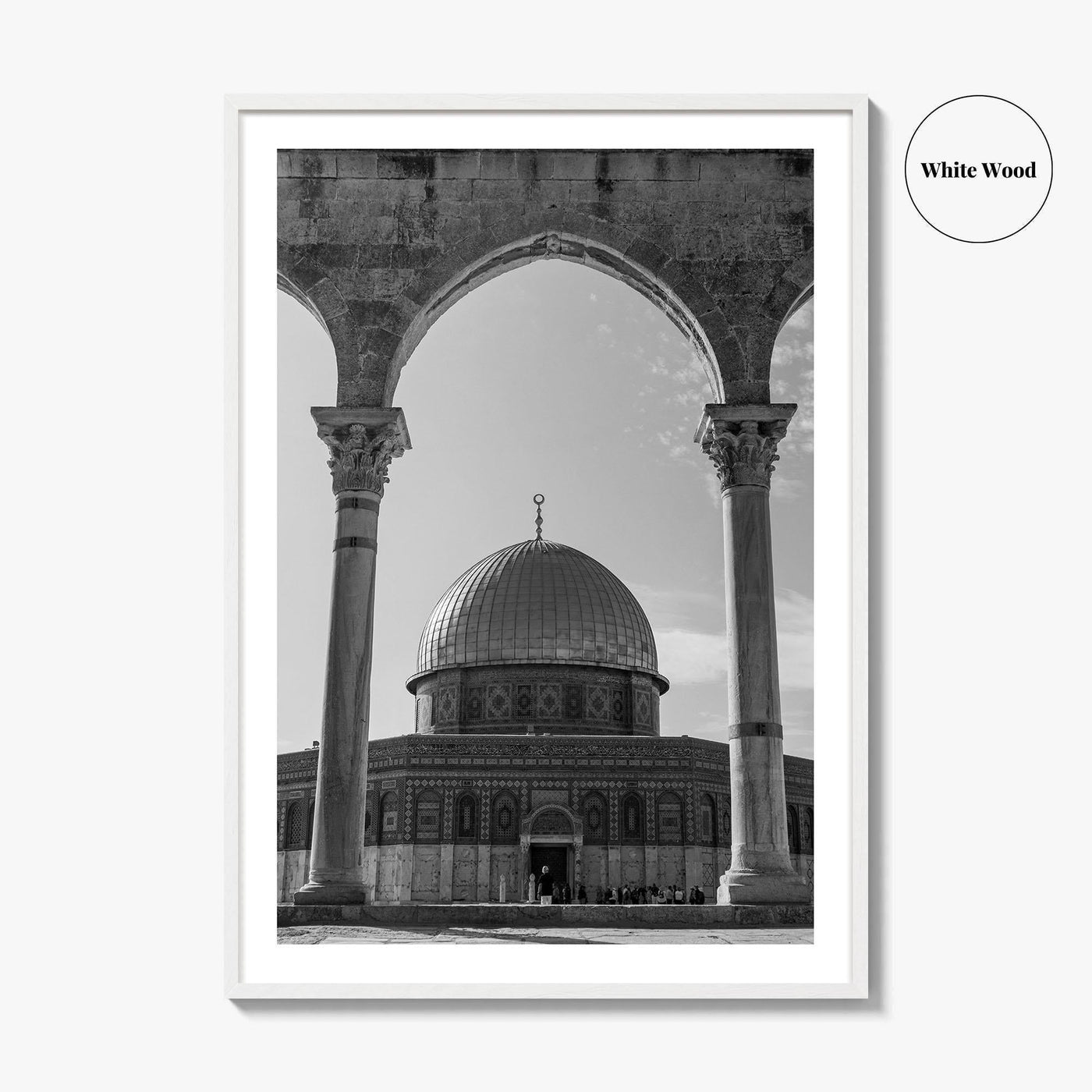 Jerusalem Black and White Fine Art Photo Print, Dome of the Rock Israel Poster