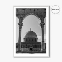 Jerusalem Black and White Fine Art Photo Print, Dome of the Rock Israel Poster