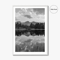 Rocky Mountain Black and White Fine Art Photo Print, Sprague Lake Colorado Poster