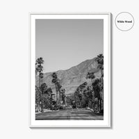 Palm Springs Skyline Black and White Fine Art Photo Print, Downtown California Poster