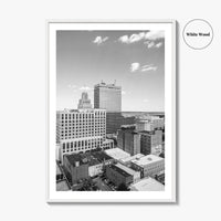 Winston-Salem Skyline Black and White Fine Art Photo Print, North Carolina Wall Decor, Poster