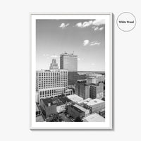 Winston-Salem Skyline Black and White Fine Art Photo Print, North Carolina Wall Decor, Poster