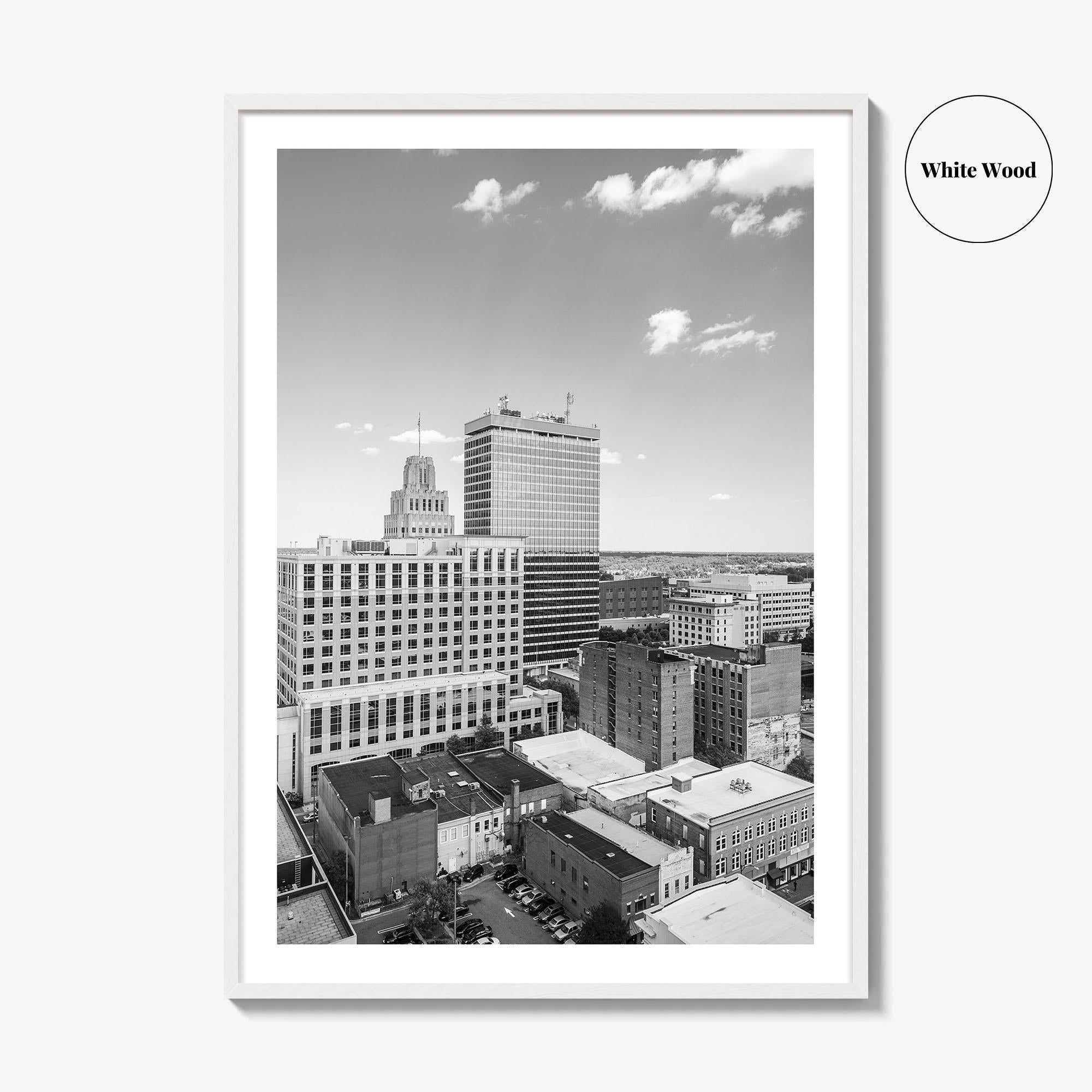 Winston-Salem Skyline Black and White Fine Art Photo Print, North Carolina Wall Decor, Poster