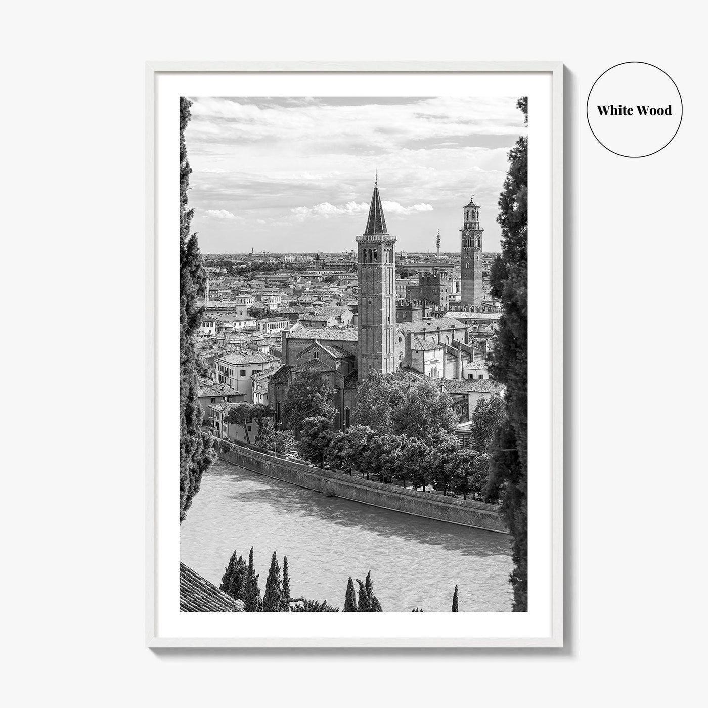 Verona Black and White Fine Art Photo Print, Historic Italy Poster, Veneto Poster