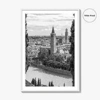 Verona Black and White Fine Art Photo Print, Historic Italy Poster, Veneto Poster