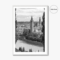 Verona Black and White Fine Art Photo Print, Historic Italy Poster, Veneto Poster