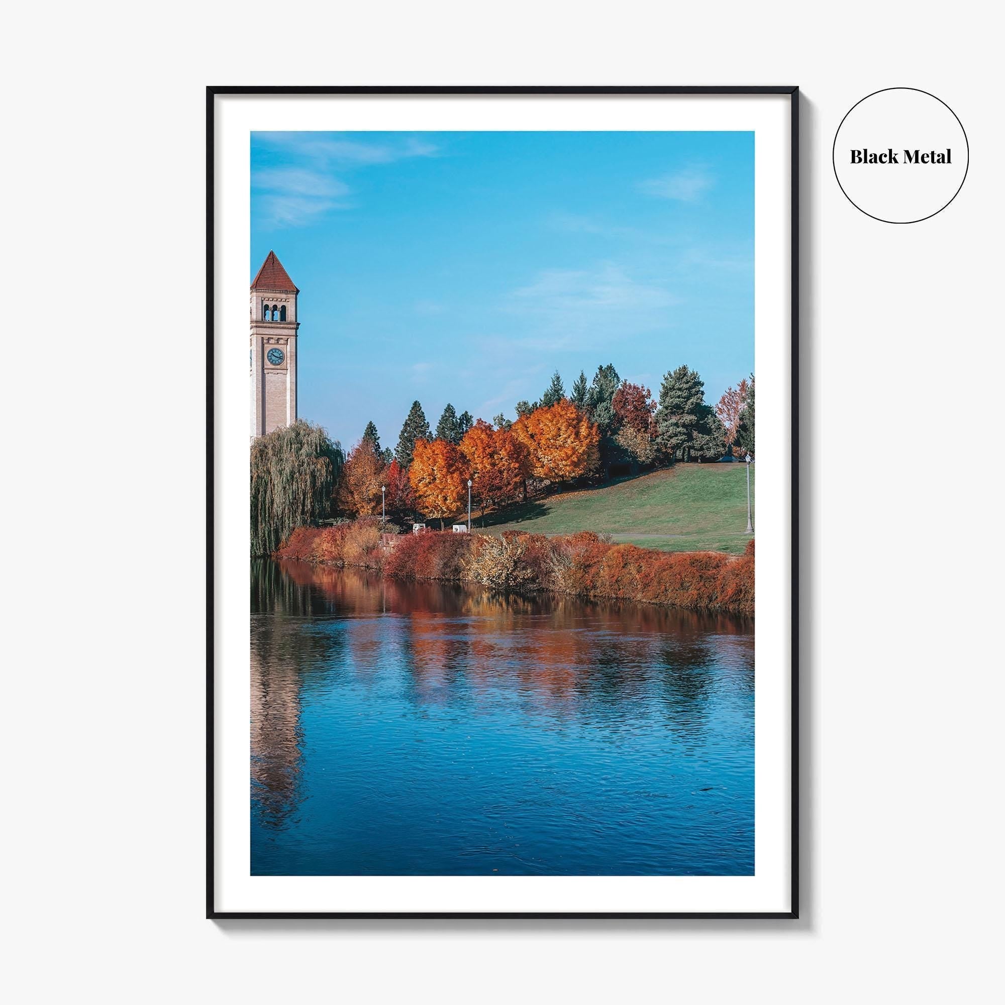 Spokane Fine Art Photo Print, Riverfront Park Clock Tower Spokane River Poster
