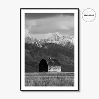 Pablo Montana Black and White Fine Art Photo Print, Mission Valley Barn USA Poster