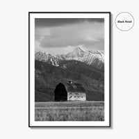 Pablo Montana Black and White Fine Art Photo Print, Mission Valley Barn USA Poster