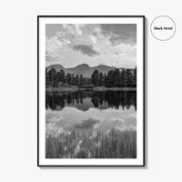 Rocky Mountain Black and White Fine Art Photo Print, Sprague Lake Colorado Poster