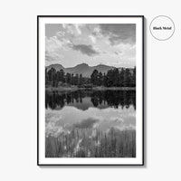Rocky Mountain Black and White Fine Art Photo Print, Sprague Lake Colorado Poster