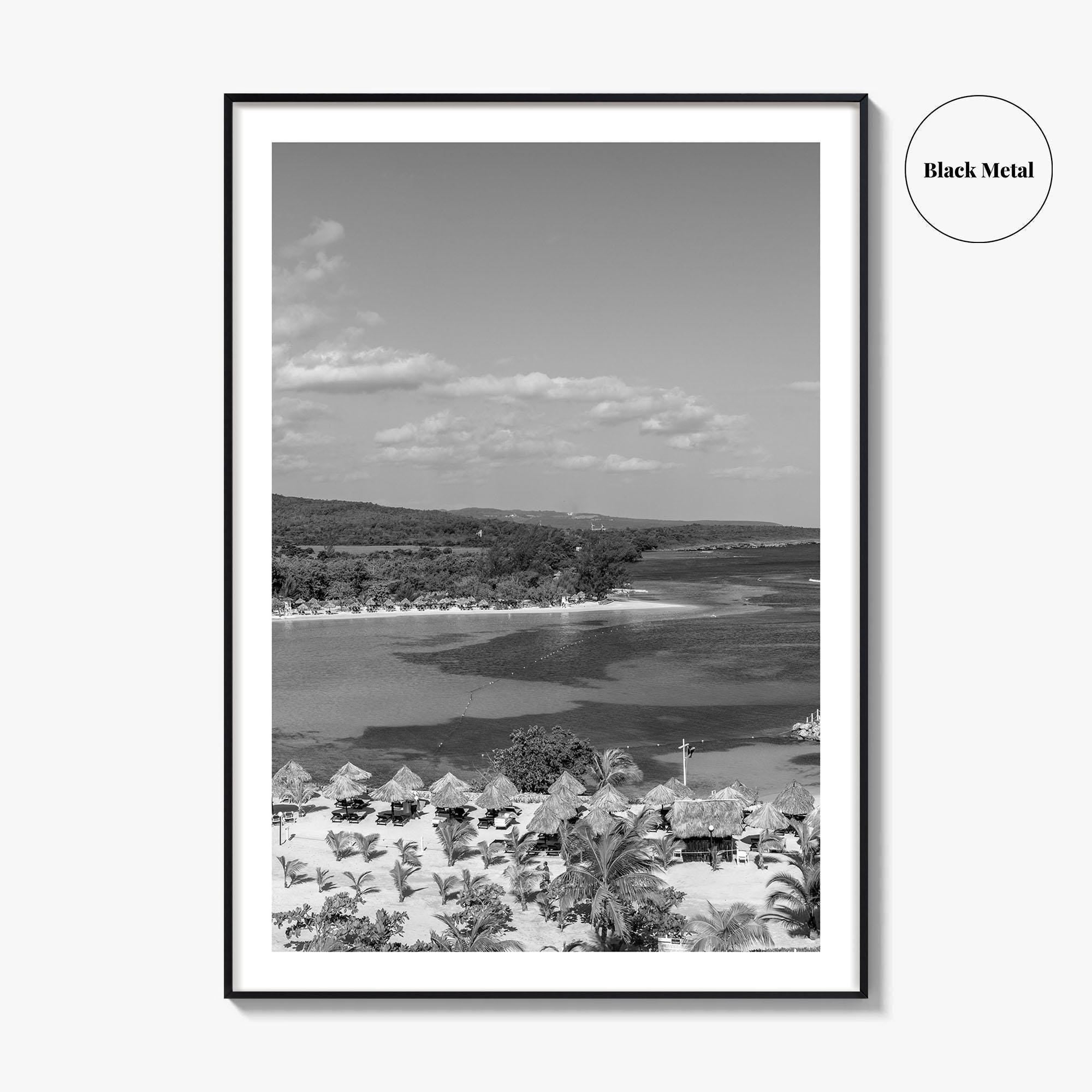 Runaway Bay Black and White Fine Art Photo Print, Jamaica Ocho Rios Poster