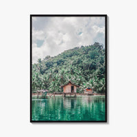 Siargao Island Philippines Fine Art Photo Print, Stilt Houses, Mangrove Lagoon Wall Poster