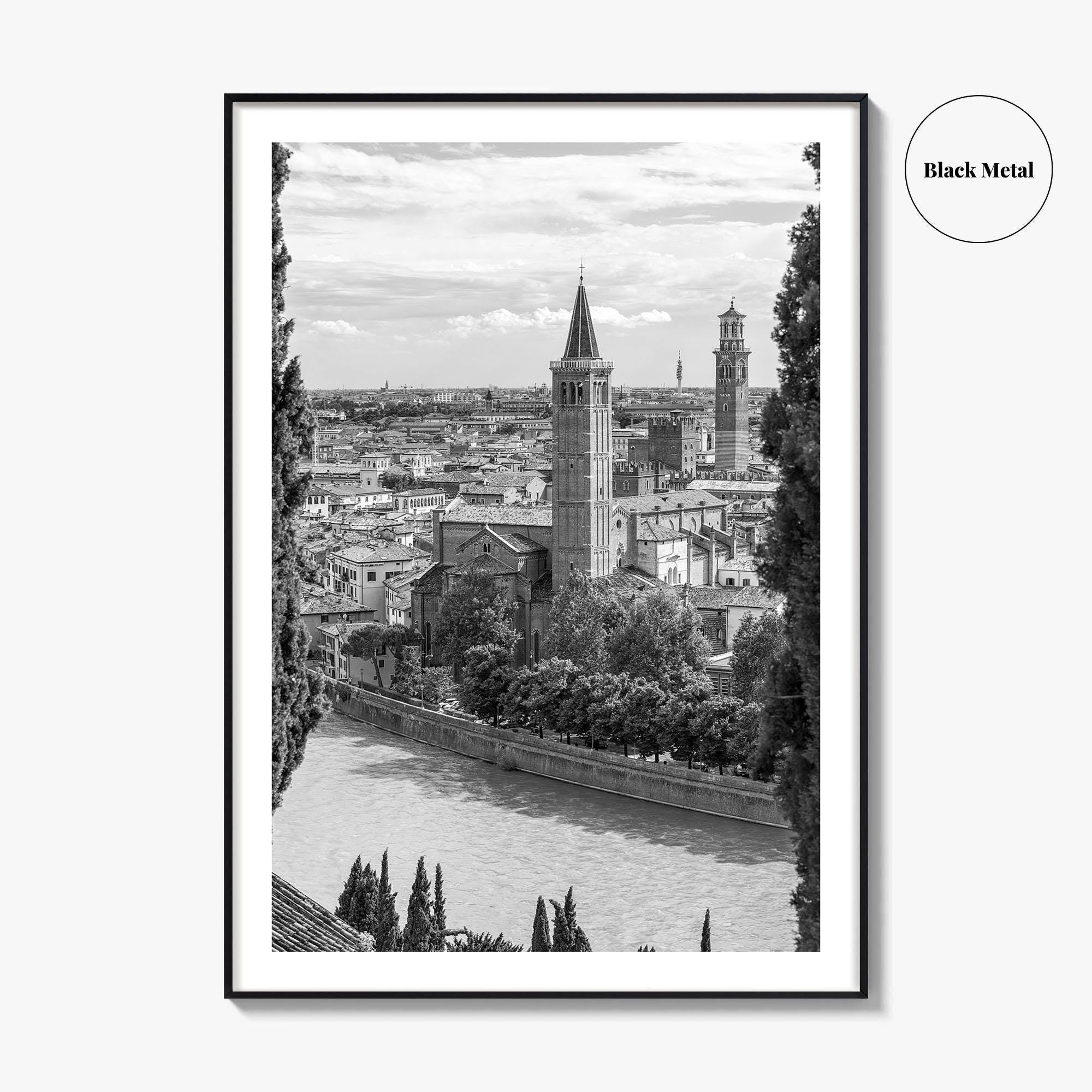 Verona Black and White Fine Art Photo Print, Historic Italy Poster, Veneto Poster