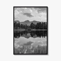 Rocky Mountain Black and White Fine Art Photo Print, Sprague Lake Colorado Poster