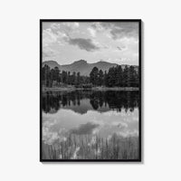 Rocky Mountain Black and White Fine Art Photo Print, Sprague Lake Colorado Poster