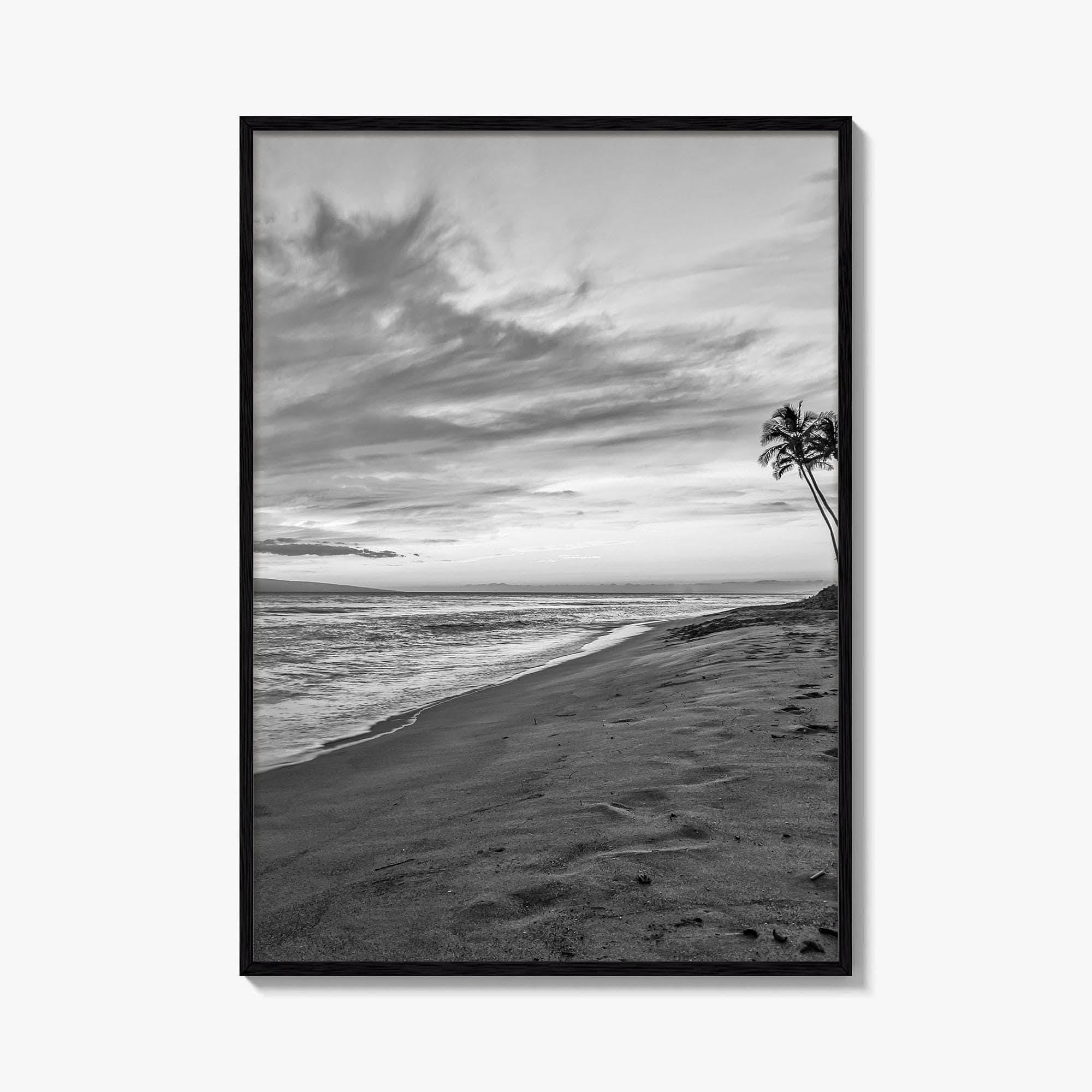 Maui Black and White Fine Art Photo Print, Kaanapali Lahaina Hawaii Poster