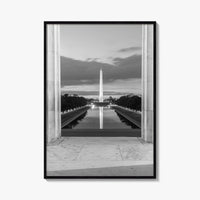 Washington DC Black and White Fine Art Photo Print, Lincoln Memorial Reflecting Pool Poster