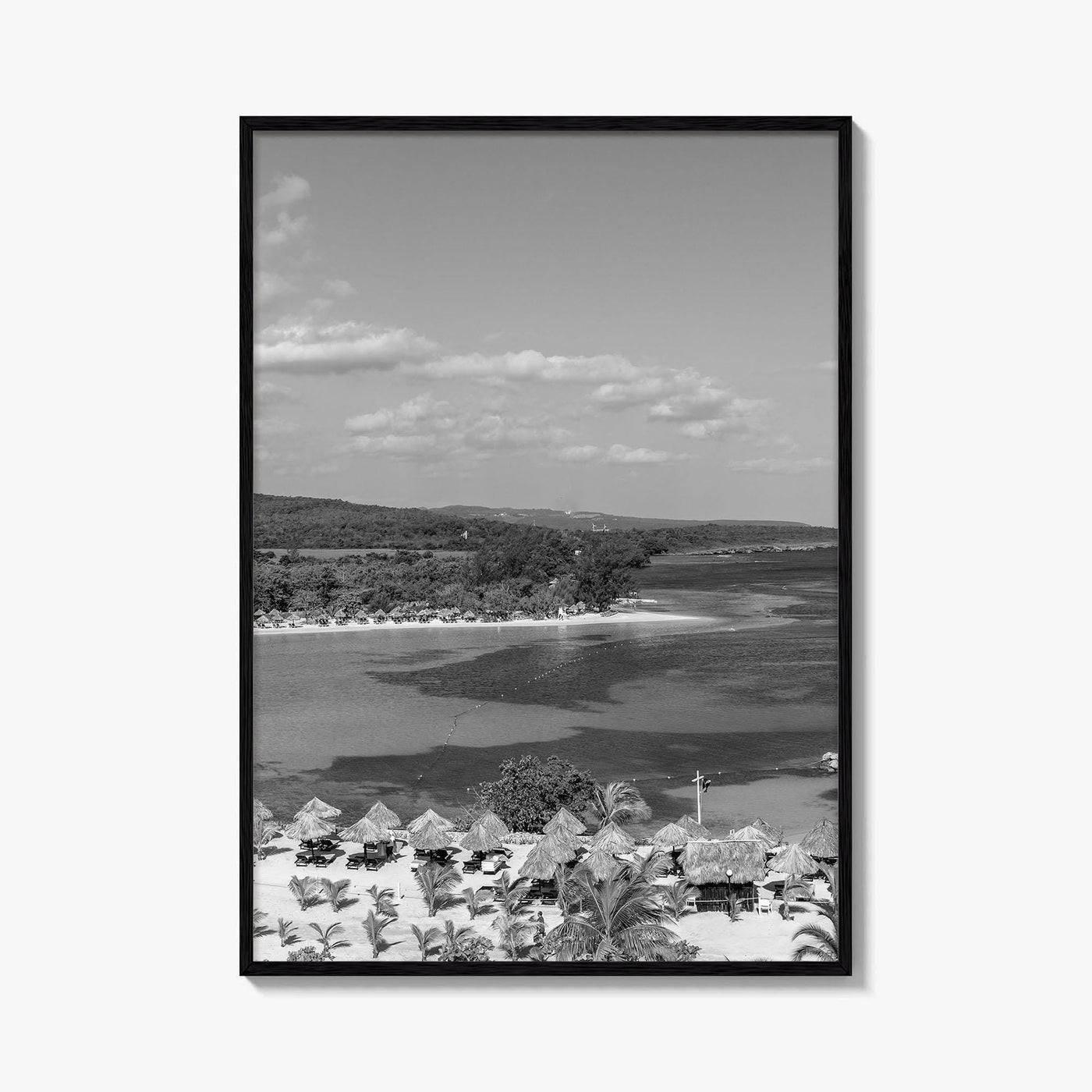Runaway Bay Black and White Fine Art Photo Print, Jamaica Ocho Rios Poster