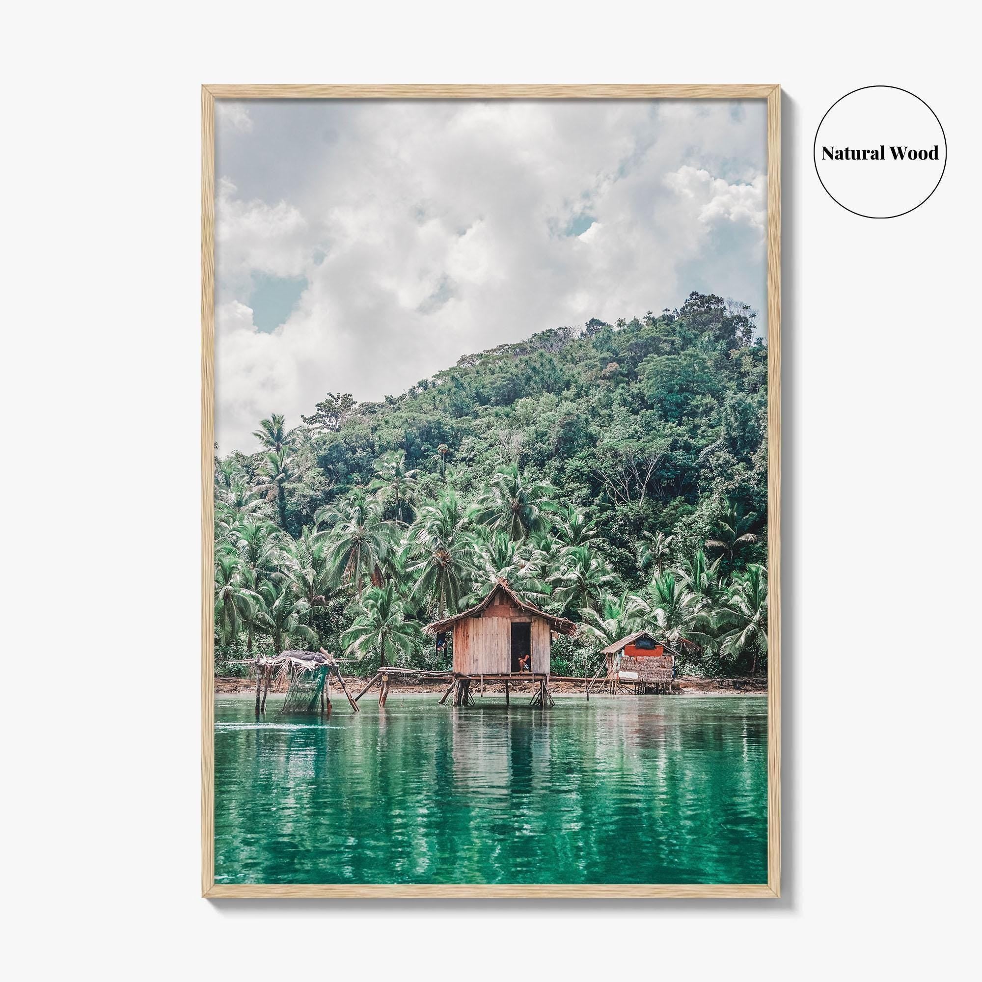 Siargao Island Philippines Fine Art Photo Print, Stilt Houses, Mangrove Lagoon Wall Poster