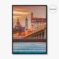 St Augustine Skyline Fine Art Photo Print, Florida, Bridge of Lions, Wall Poster