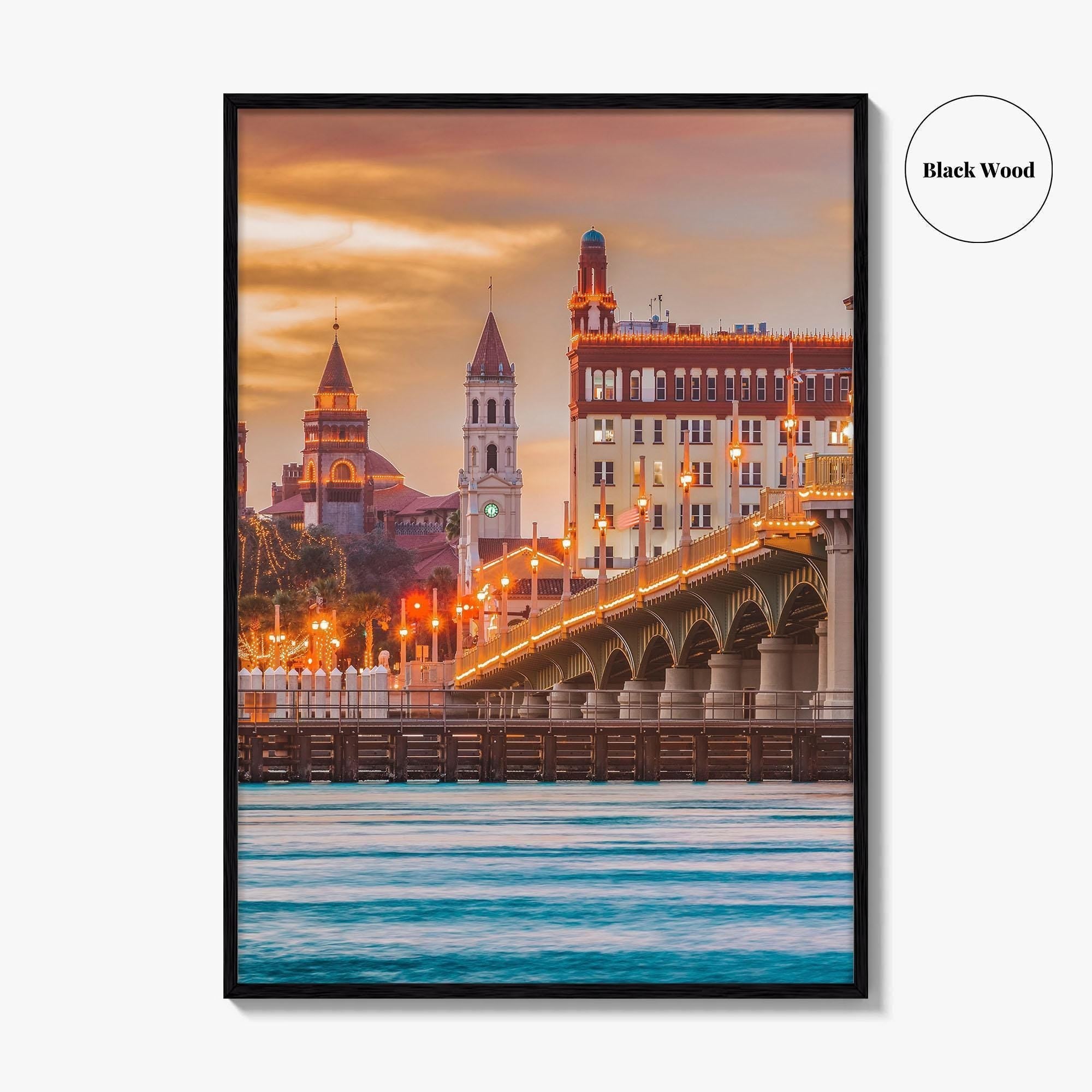 St Augustine Skyline Fine Art Photo Print, Florida, Bridge of Lions, Wall Poster