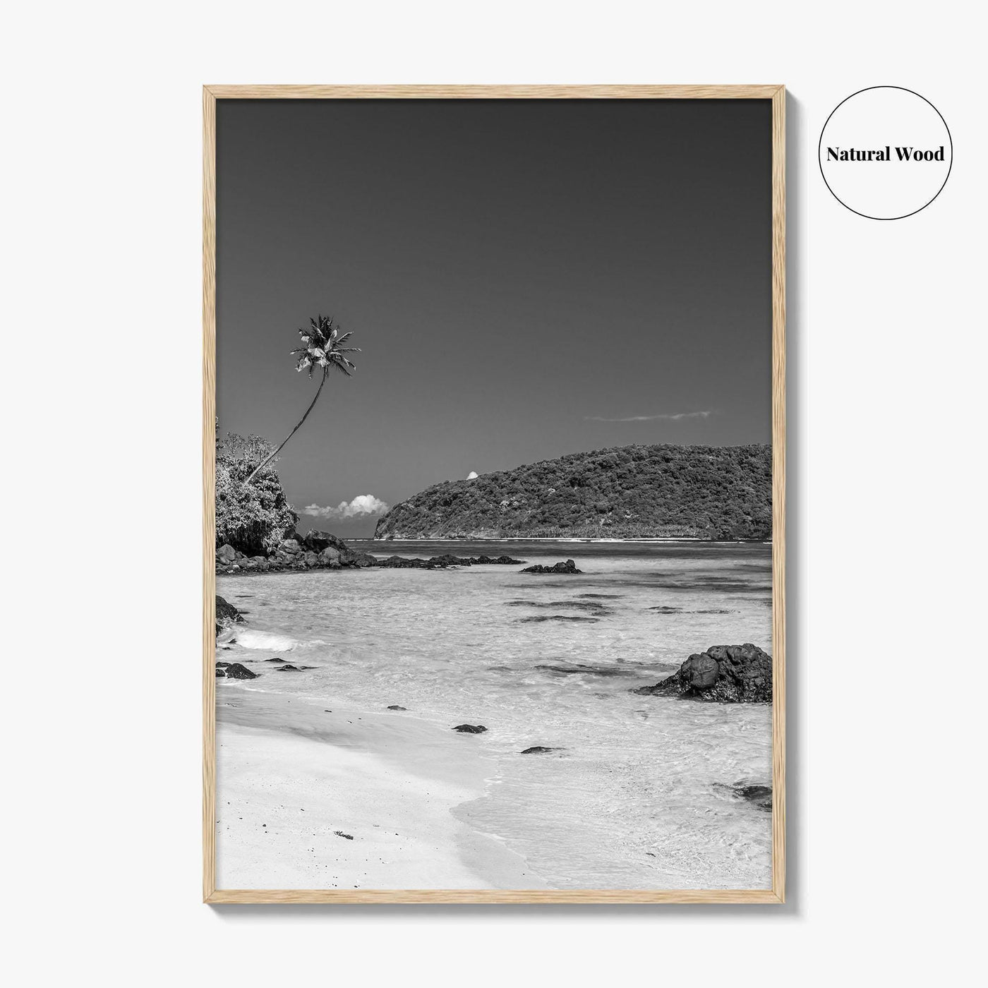 Lalomanu Beach Black and White Fine Art Photo Print, Samoa, Upolu, Wall Poster